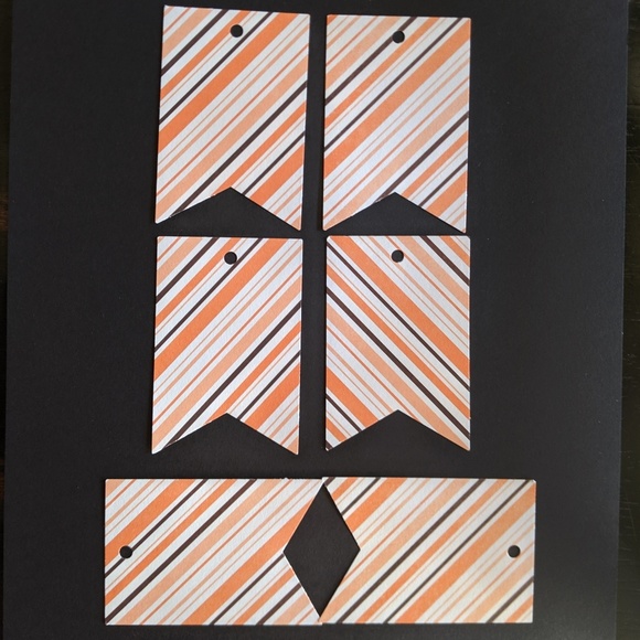 Striped Fall Tags with Matching Brown Ribbon Spool - Picture 4 of 5